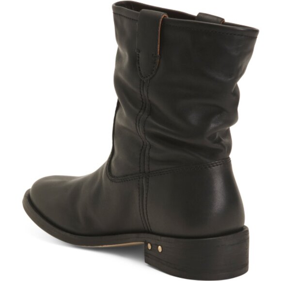 NEW BEEK Made In Mexico Leather Grouse Mid Shaft Boots black for women 925 13m8 - Picture 4 of 9